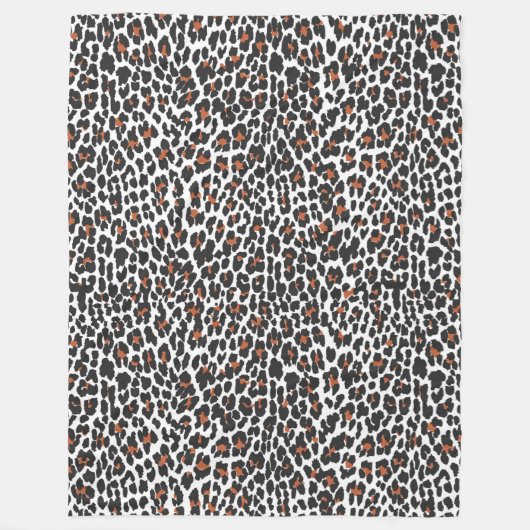 White Leopard Skin Print Fleece Deken (Voorkant)