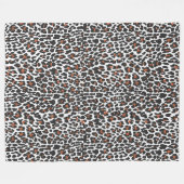 White Leopard Skin Print Fleece Deken (Voorkant (Horizontaal))