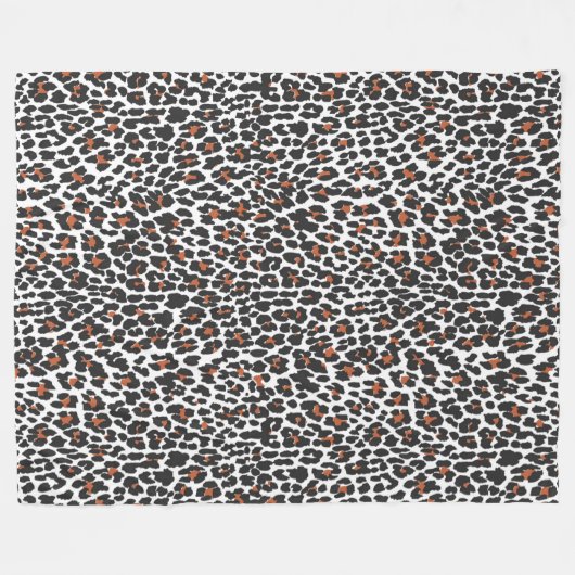 White Leopard Skin Print Fleece Deken (Voorkant (Horizontaal))