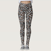White Leopard Skin Print Leggings (Voorkant)