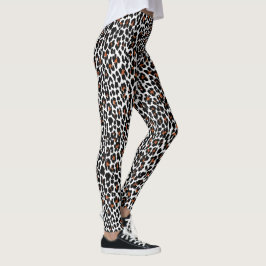White Leopard Skin Print Leggings