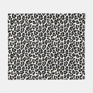 White leopard Skin Wild Cat Animal Print Patroon Fleece Deken