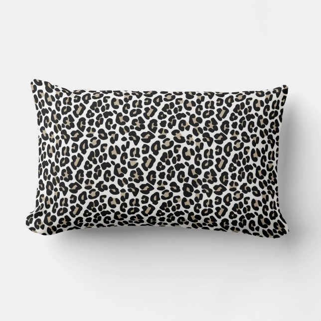 White leopard Skin Wild Cat Animal Print Patroon Kussen (Voorkant)