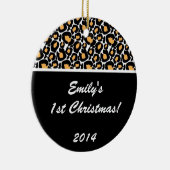 White Leopard Spot Personalized Name Ornament (Rechts)