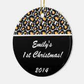 White Leopard Spot Personalized Name Ornament (Links)