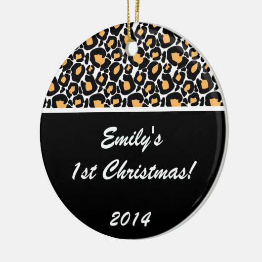 White Leopard Spot Personalized Name Ornament (Links)
