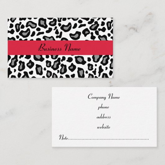 White Leopard Visitekaartje (Voorkant / Achterkant)
