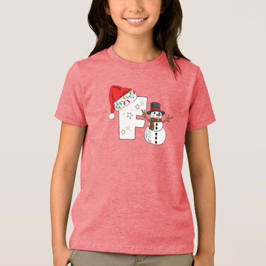 White letter f christmas gift  Tri-Blend shirt (Voorkant)