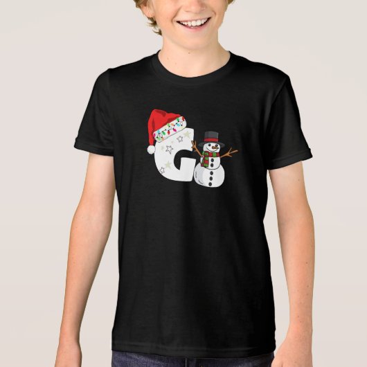 White letter g christmas gift  Tri-Blend shirt (Voorkant)
