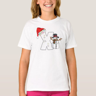 White letter x christmas gift t-shirt