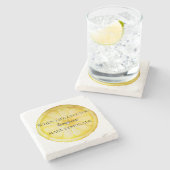 White Life geeft je citroenen citaat Stenen Onderzetter (Zijkant)