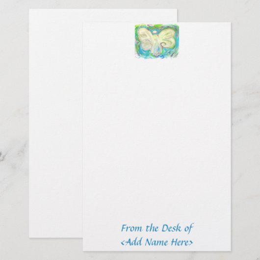 White Light Angel Stationery Briefpapier (Voorkant / Achterkant)