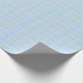 White & light blue Daisy Pattern Cadeaupapier (Hoek)