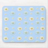 White & light blue Daisy Pattern Muismat (Voorkant)