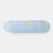 White & light blue Daisy Pattern Persoonlijk Skateboard (Horizontaal)