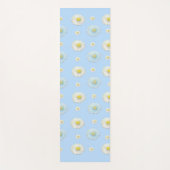 White & light blue Daisy Pattern Yogamat (Voorkant)
