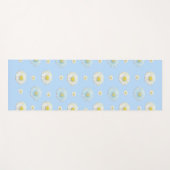 White & light blue Daisy Pattern Yogamat (Voorkant (horizontaal))