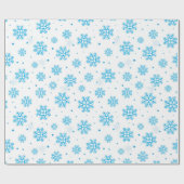 White & Light Blue Snowflake Wrapping Paper  Cadeaupapier (Vlak)