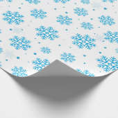 White & Light Blue Snowflake Wrapping Paper  Cadeaupapier (Hoek)
