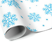 White & Light Blue Snowflake Wrapping Paper  Cadeaupapier (Rol Hoek)