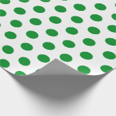 White & Light Green Medium Polka Dot Kerstmis Cadeaupapier (Hoek)