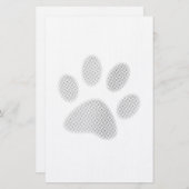 White/Light Grey Halftone Paw Print Briefpapier (Voorkant / Achterkant)