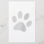 White/Light Grey Halftone Paw Print Briefpapier (Voorkant)