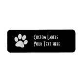 White/Light Grey Halftone Paw Print Etiket (Voorkant)
