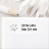 White/Light Grey Halftone Paw Print Etiket (Insitu)