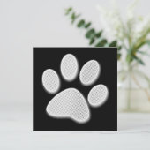 White/Light Grey Halftone Paw Print Kaart (Staand voorkant)