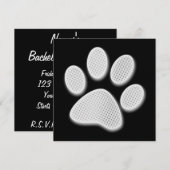 White/Light Grey Halftone Paw Print Kaart (Voorkant / Achterkant)