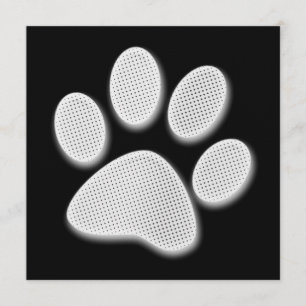 White/Light Grey Halftone Paw Print Kaart