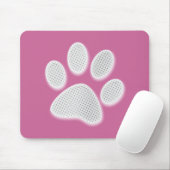 White/Light Grey Halftone Paw Print Muismat (Met muis)