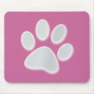 White/Light Grey Halftone Paw Print Muismat