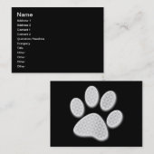 White/Light Grey Halftone Paw Print Visitekaartje (Voorkant / Achterkant)