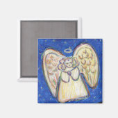 White Light Guardian Angel Art Custom Magnets Magneet (Voorkant / Achterkant)