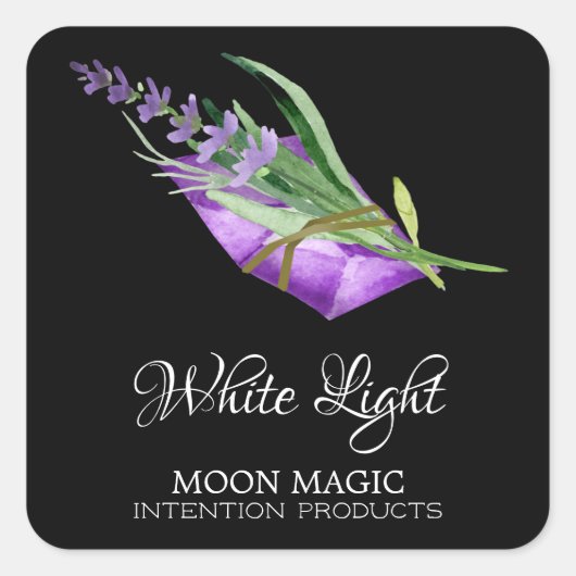 White Light Intention Kaarsetiketten Vierkante Sticker (Voorkant)
