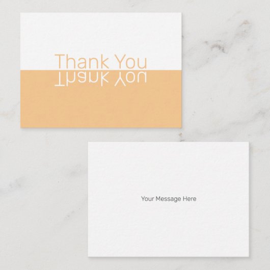 White & Light Oranje Modern Custom Dank u Notitiekaartje (Voorkant / Achterkant)