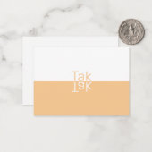 White & Light Oranje Modern Deens Dank je Notitiekaartje (Voorkant / Achterkant in situ)