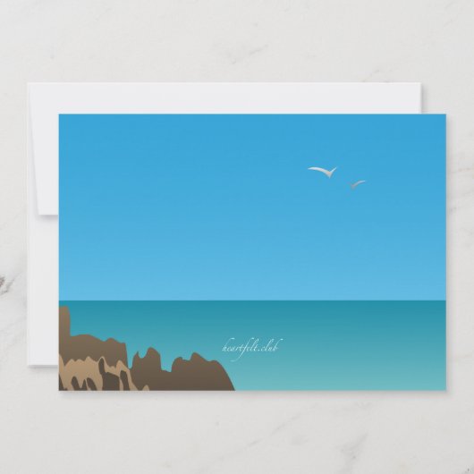 White Lighthouse Invitation Kaart (Achterkant)