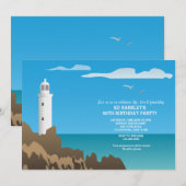 White Lighthouse Invitation Kaart (Voorkant / Achterkant)