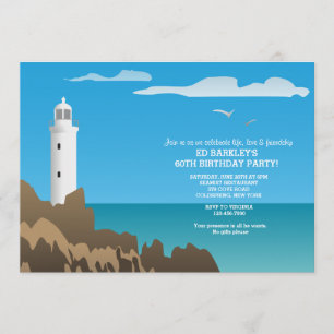 White Lighthouse Invitation Kaart