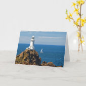 White Lighthouse (Verjaardag Kaart) Kaart (Gele Bloem)