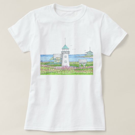 White Lighthouse Womens Tshirt (Design voorkant)