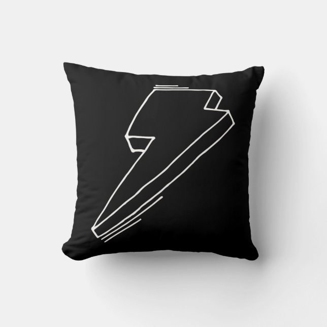 White Lightning Bolt Accent Pillow Kussen (Voorkant)