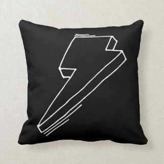 White Lightning Bolt Accent Pillow Kussen