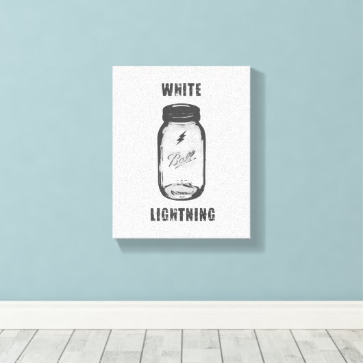 "White Lightning" Moonshine Jar Canvas Art (Insitu (Houten vloer))
