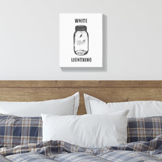 "White Lightning" Moonshine Jar Canvas Art (Insitu (Slaapkamer))