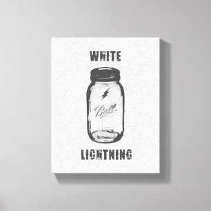 "White Lightning" Moonshine Jar Canvas Art Afdruk