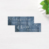 White Lights & Blue Rustic Wood Drink Tickets Mini Visitekaartjes (Bureau)